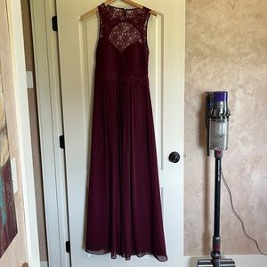 Bill Levkoff Wine Bridesmaid Dress